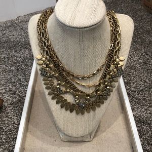 Stella &Dot gold layered statement necklace.